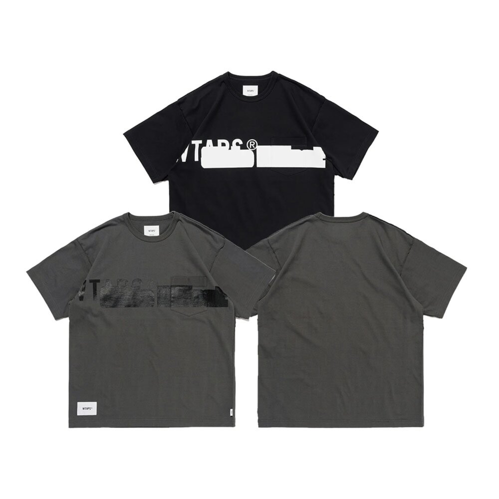 Wtaps Ringer SS / Cotton 純棉刺繡小字短袖黑/灰261ATDT-CSM30