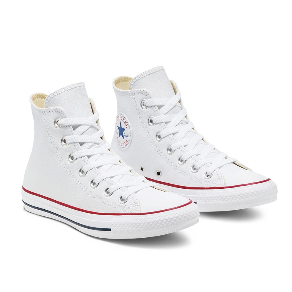 CONVERSE 匡威 CT All Star HI 高筒 男女 皮革 帆布鞋 休閒鞋 白色-132169C