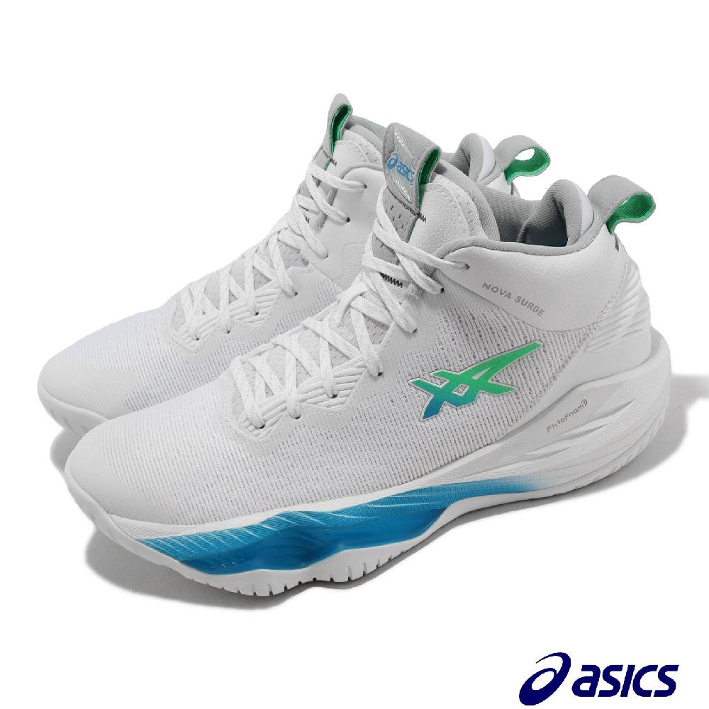 Asics 籃球鞋 Nova Surge 2 男鞋 白 藍 緩震 亞瑟士 抗扭 高筒  1061A040102
