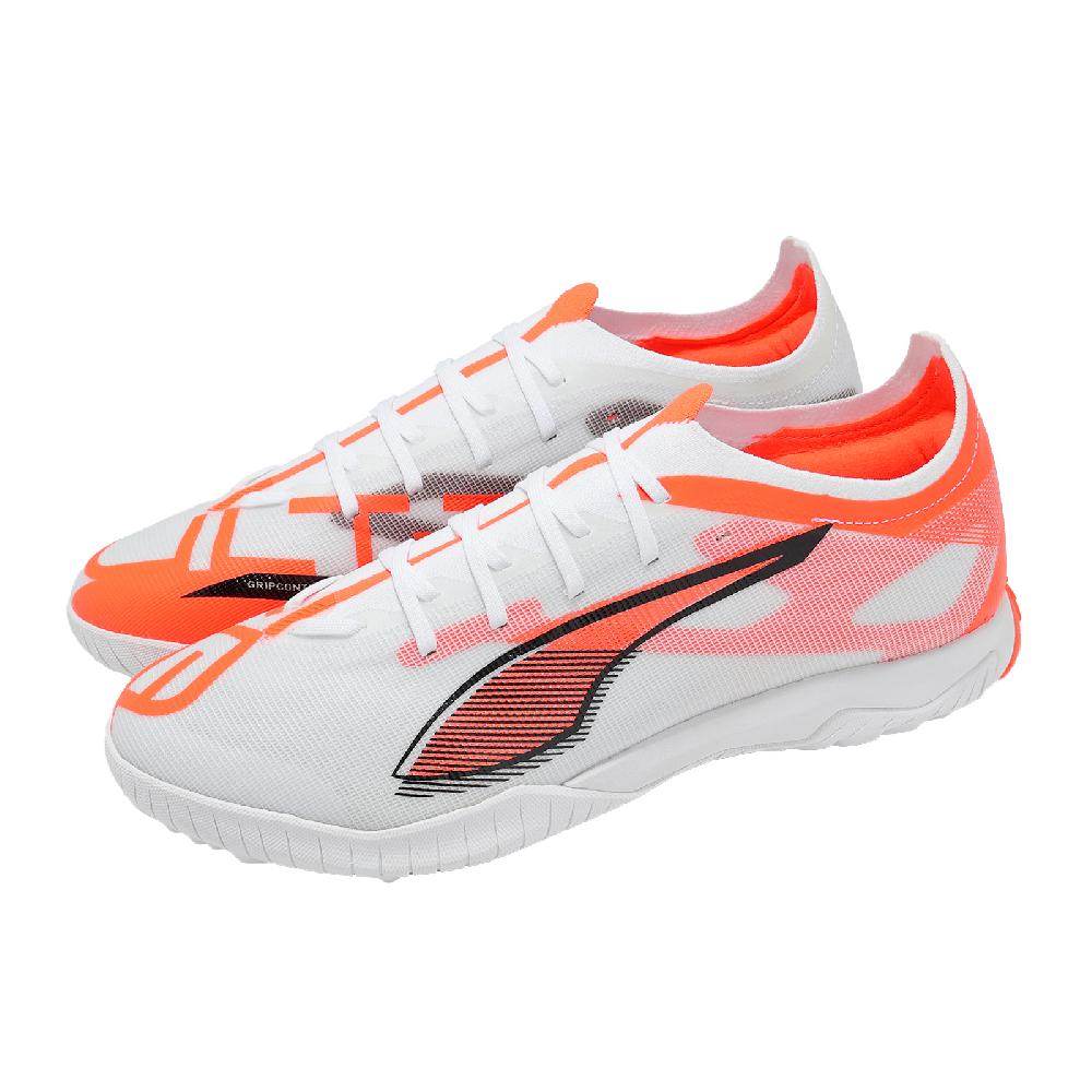 PUMA 彪馬 足球鞋 Ultra 5 Match TT 男鞋 白 橘 人工草皮 水泥地 抓地 穩定 108351-01