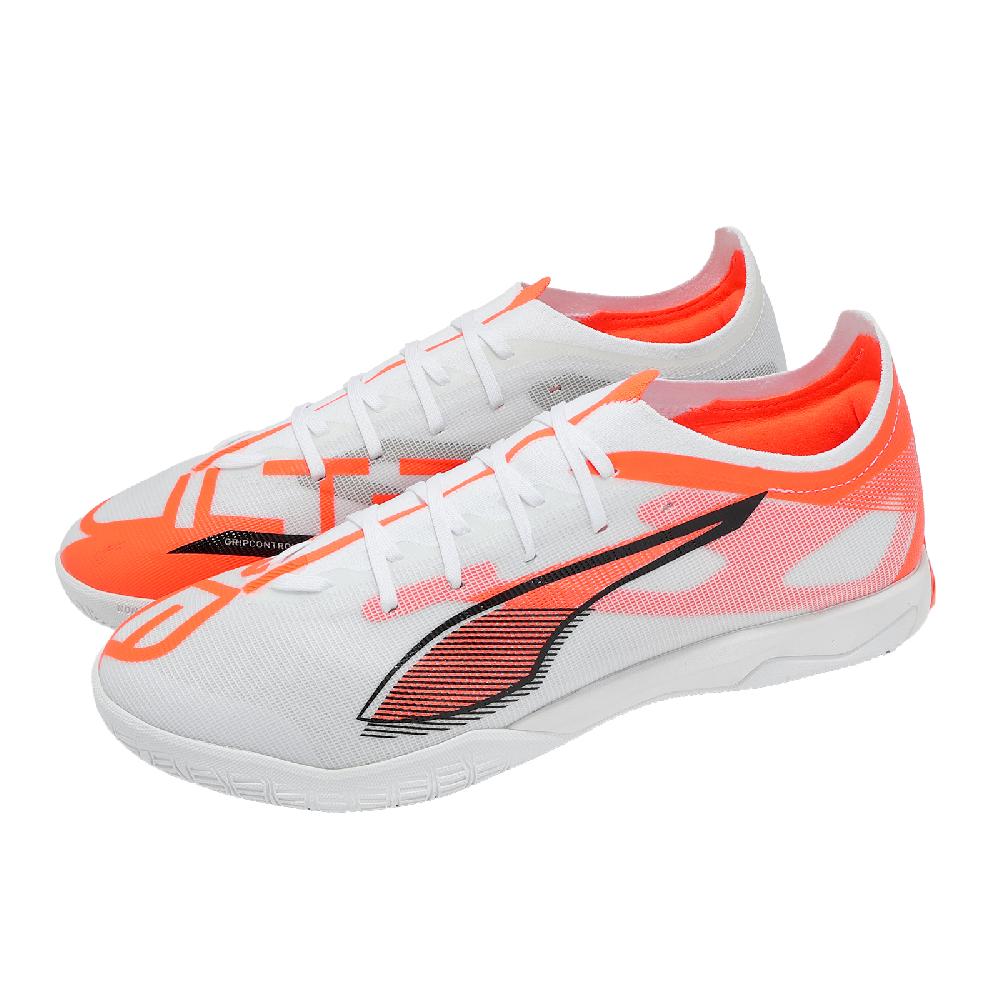 PUMA 彪馬 足球鞋 Ultra 5 Match It 男鞋 白 橘 室內運動 108346-01