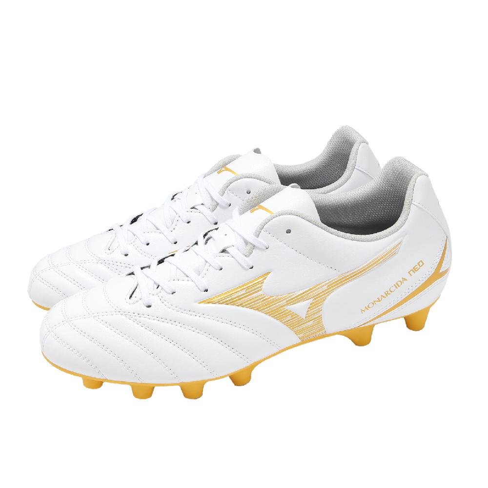 MIZUNO 美津濃 足球釘鞋 Monarcida Neo III Select 寬楦 男鞋 白黃 P1GA2625-50