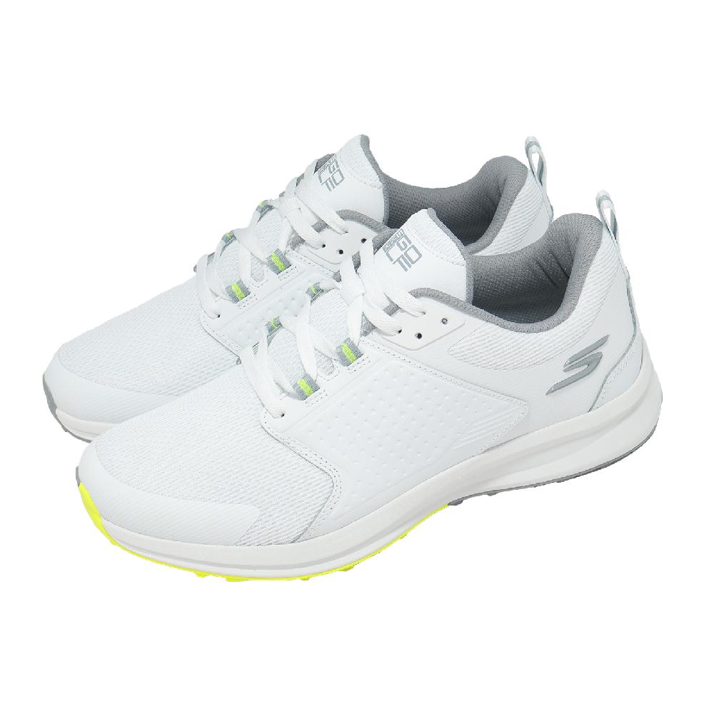 SKECHERS 斯凱奇 高爾夫球鞋 Quest 寬楦 男鞋 白 灰 防潑水 輕量 緩衝 抓地 214155WWHT