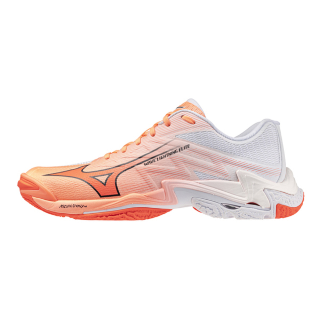 MIZUNO 美津濃 Mizuno 美津濃 Wave Lightning Elite [V1GA260080] 男 排球鞋 包覆 回彈 橘 白