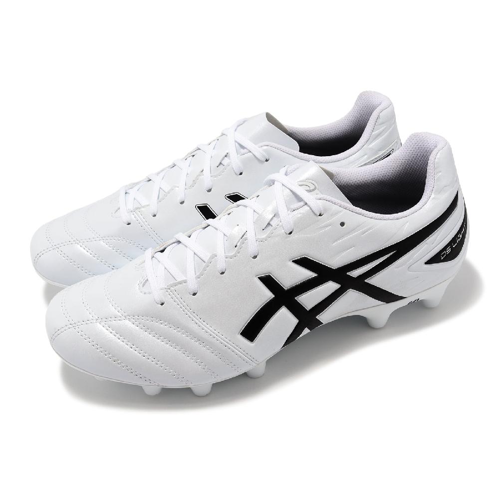 Asics 亞瑟士 足球鞋 DS Light Club 2E 男鞋 寬楦 白 黑 皮革 緩衝 抓地 運動鞋 1103A097101
