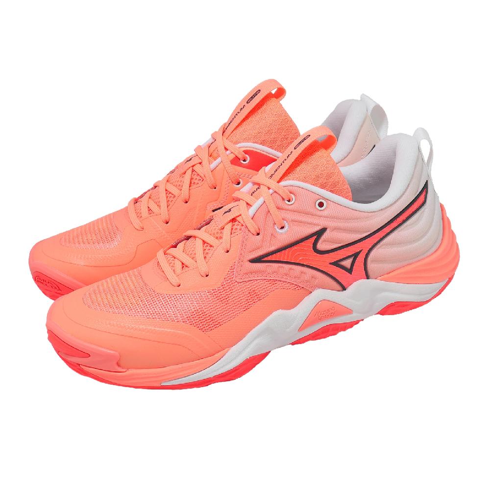 MIZUNO 美津濃 排球鞋 Wave Momentum Elite 男鞋 橘 緩震 運動鞋 V1GA2512-80