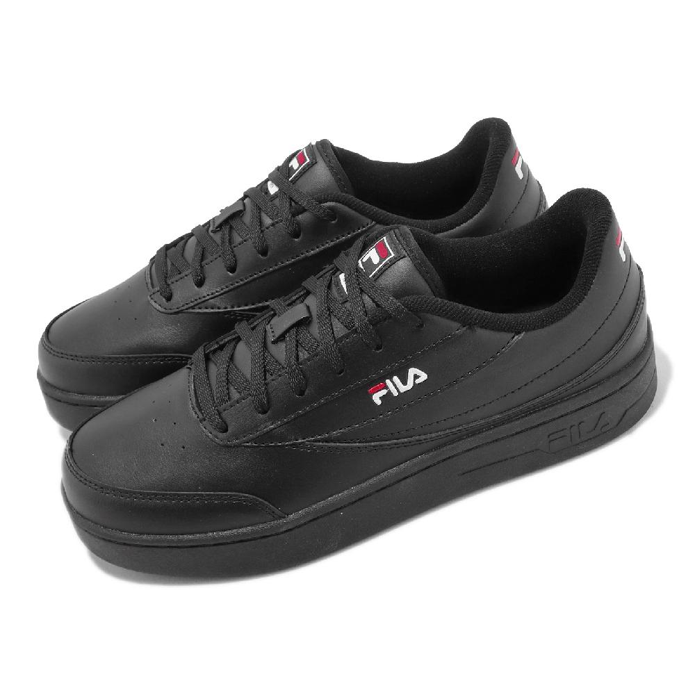Fila 休閒鞋 Court OG LUX 男鞋 女鞋 黑 全黑 皮革 微增高 中性款 低筒 4C301X001 - PChome 24h購物