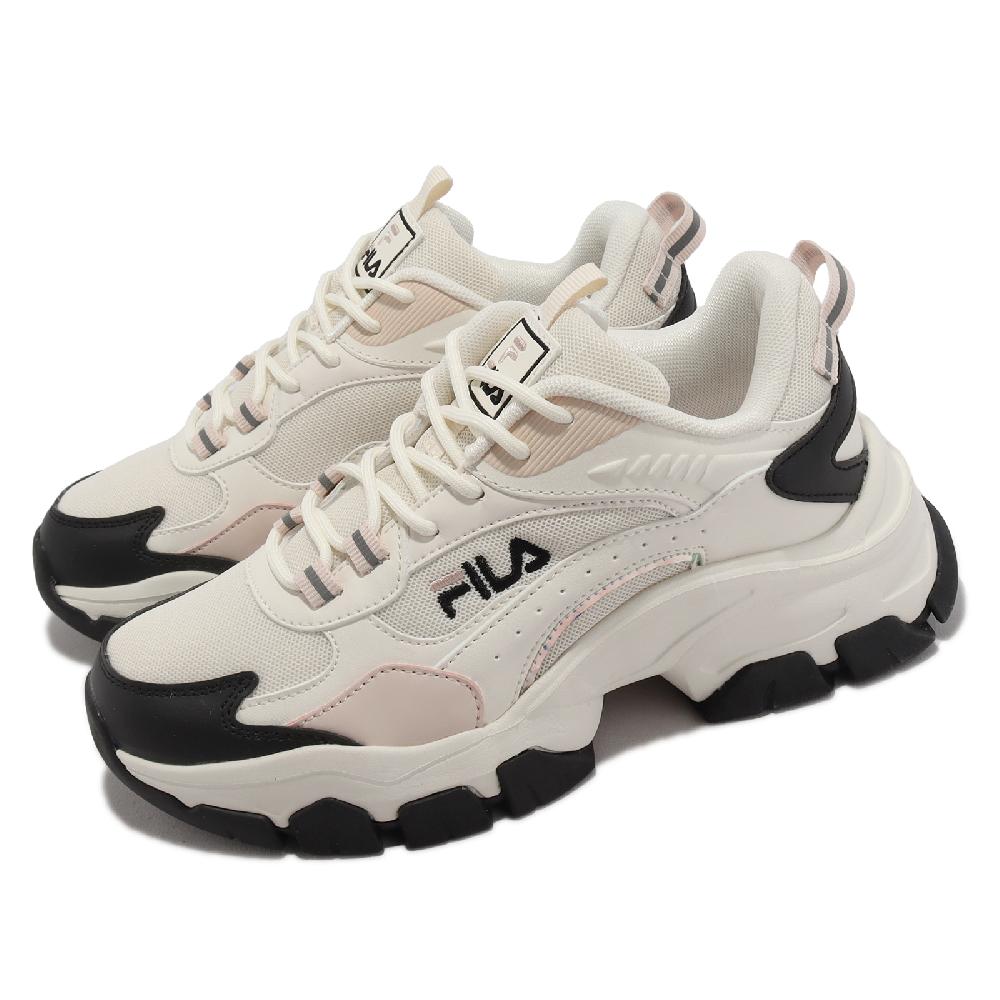 Fila 斐樂 休閒鞋 Filament 女鞋 米白 奶茶 黑 老爹鞋 復古 厚底 增高 5J934X991 - PChome 24h購物