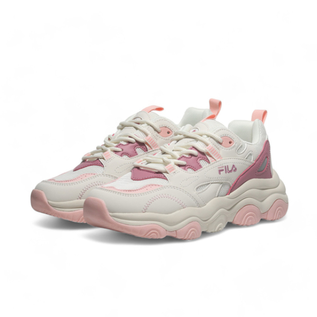Fila 休閒鞋 米白粉 復古 老爹鞋 運動鞋 女 5J346Y752