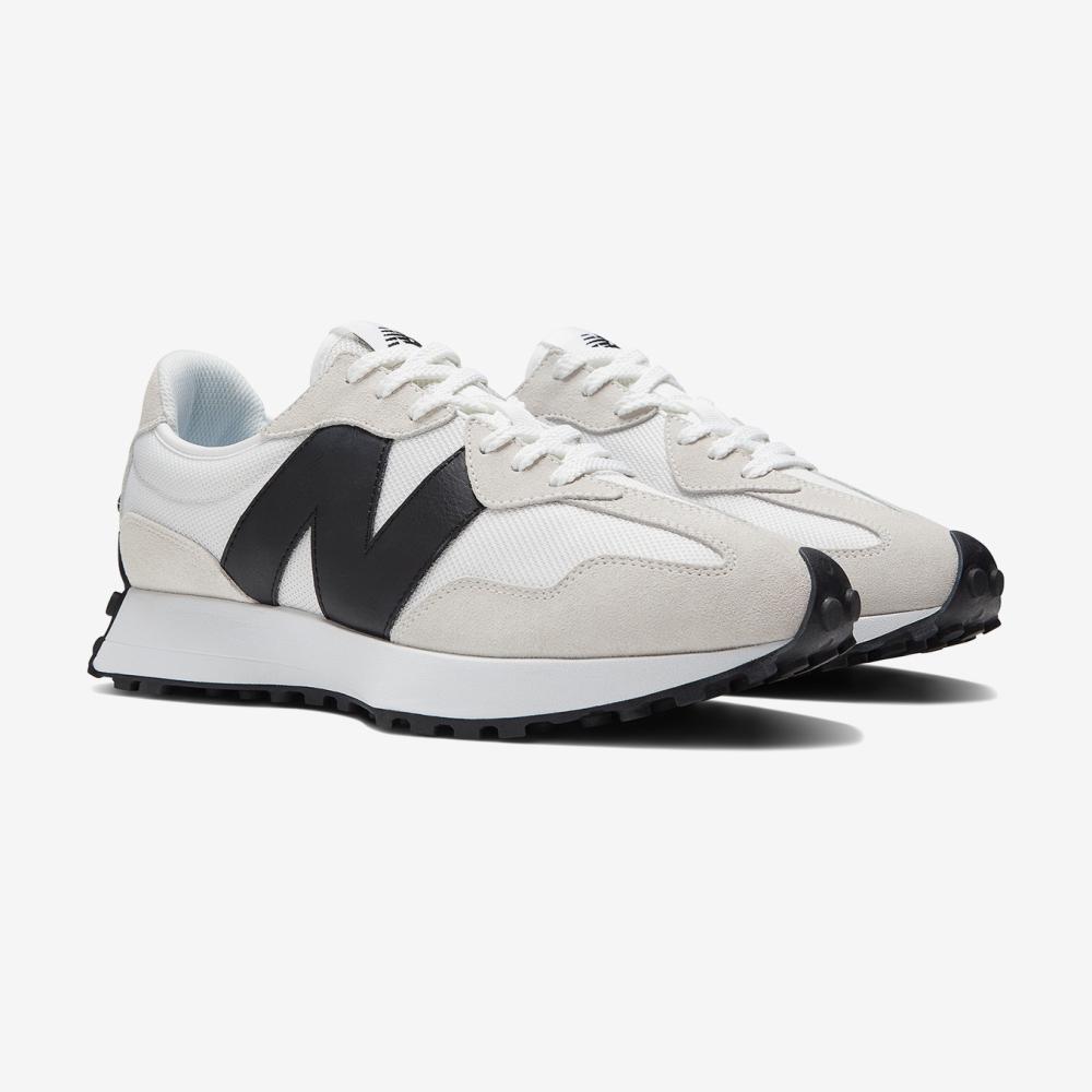 NEW BALANCE 327 麂皮海鹽白黑皮革穿搭復古大N 男女款MS327CWB