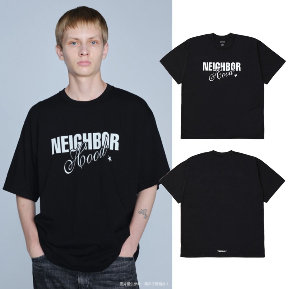 Neighborhood 純棉復古美式字樣短袖 黑色 NBHD 重磅 上衣 短T 262PCNH-ST09-BK