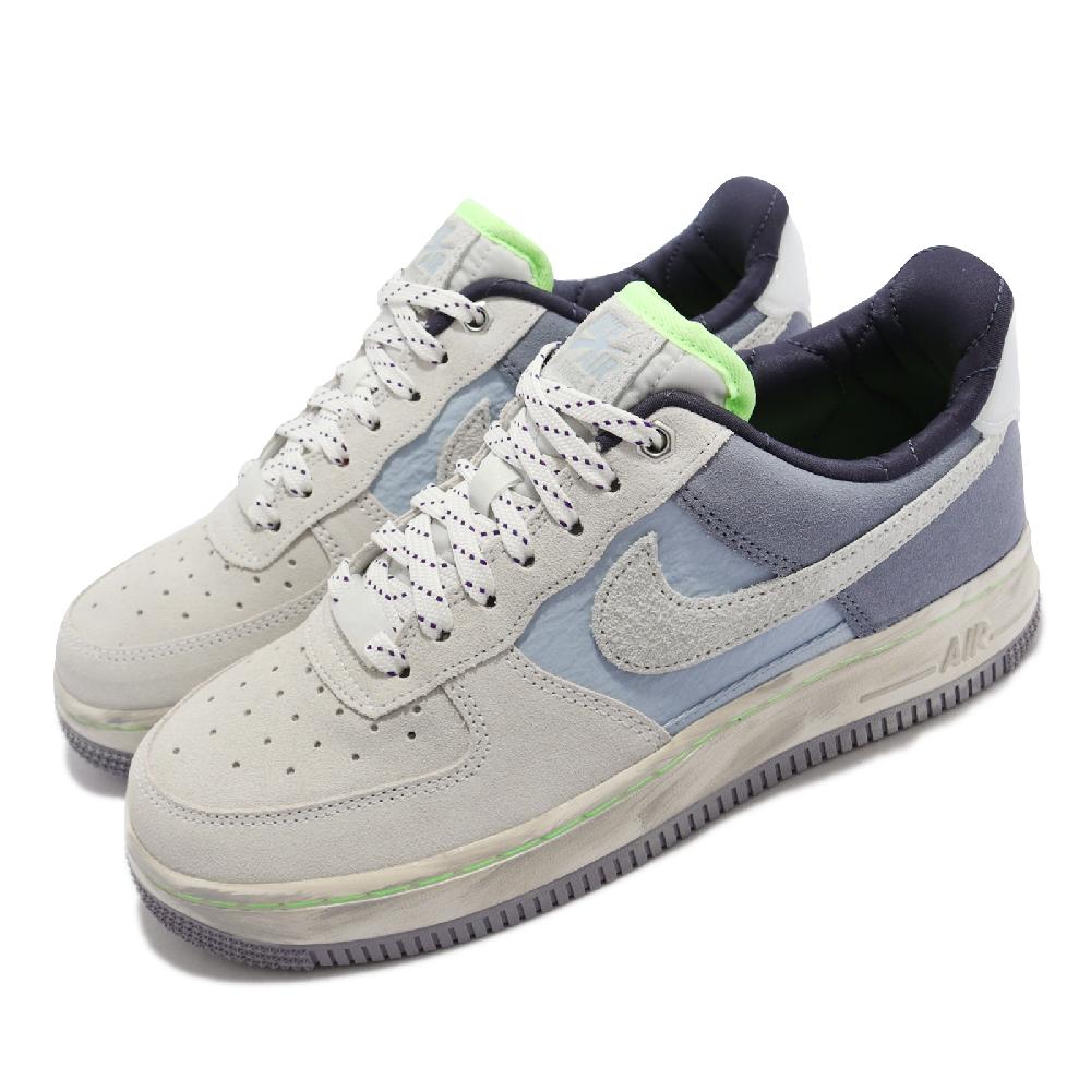 Nike 休閒鞋 Air Force 1 07 LX 女鞋 經典款 麂皮 拼接 仿舊 舒適 穿搭 白 藍 DO2339-114