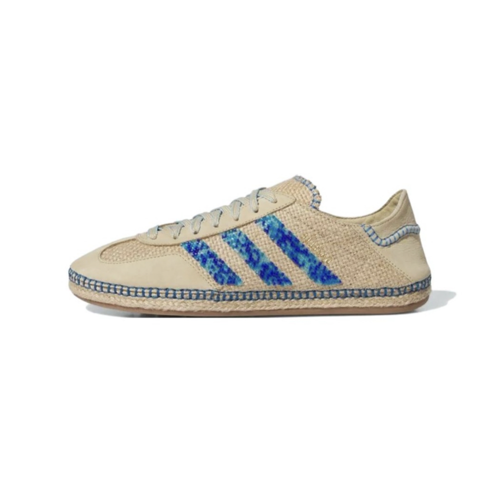 Clot x Adidas Originals Gazelle Linen Khaki Light Blue 亞麻卡其 休閒鞋 女鞋 IH3641