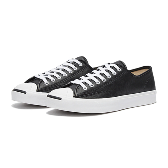 CONVERSE 匡威 JACK PURCELL 休閒鞋 JP 開口笑 男鞋 女鞋 皮革 黑-164224C