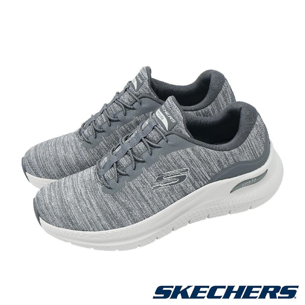 SKECHERS 斯凱奇 休閒鞋 Arch Fit 2.0-Upperhand 男鞋 灰 白 彈性鞋帶 緩衝 運動鞋 232709GRY