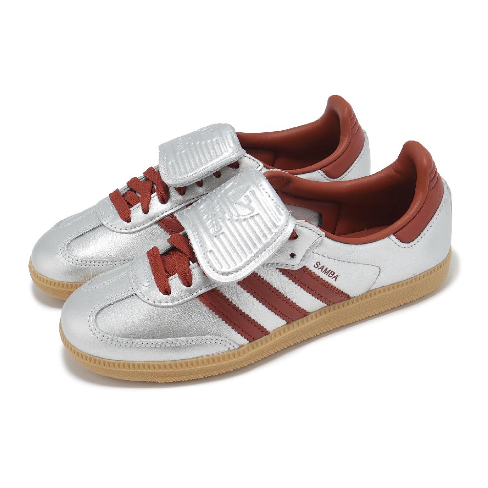 adidas 愛迪達 休閒鞋 Samba LT W 女鞋 銀 紅 膠底 復古 翻鞋舌 德訓鞋 JH5707