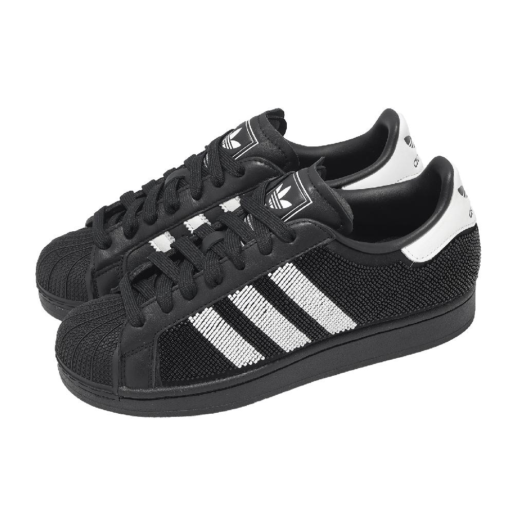 adidas 愛迪達 休閒鞋 Superstar II W 女鞋 黑 白 Beaded 復古 皮革 愛迪達 JH7098