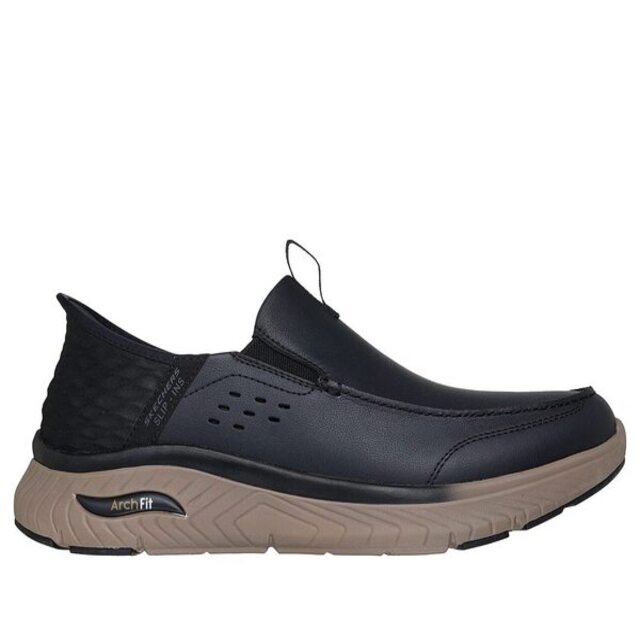 SKECHERS 斯凱奇 Skechers 思克威爾 Arch Fit Crosser [205342BLK] 男 休閒鞋 舒適 黑 卡其