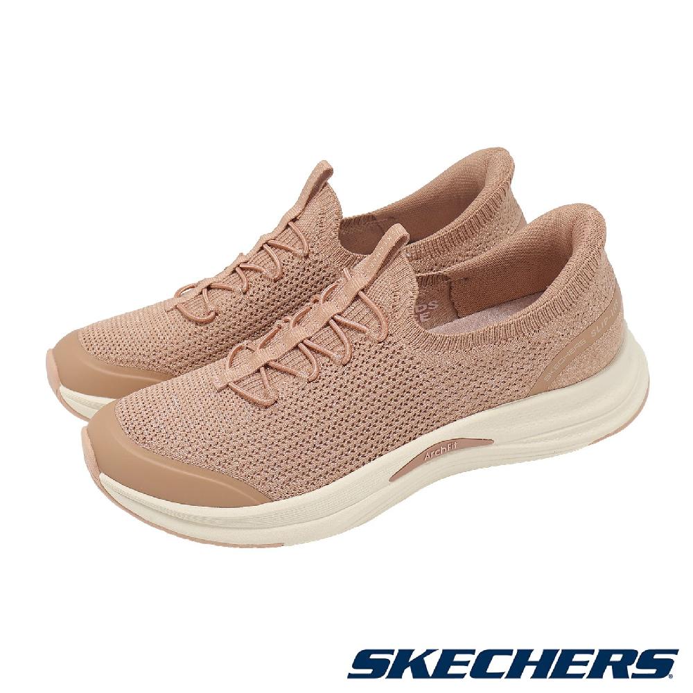 SKECHERS 斯凱奇 休閒鞋 Arch Fit Vista 2.0 Slip-Ins 女鞋 粉紅 白 輕量 緩衝 懶人鞋 104761CLAY
