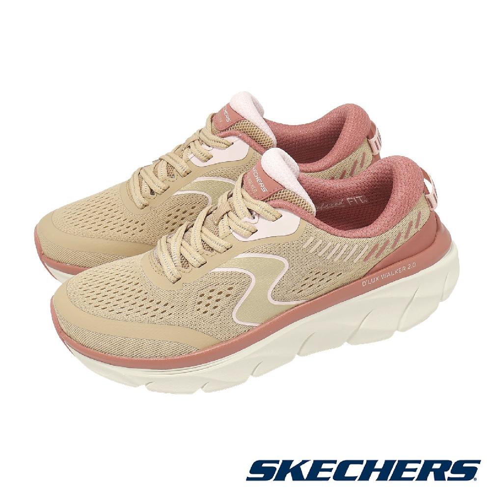 SKECHERS 斯凱奇 休閒鞋 D Lux Walker 2.0 女鞋 棕 粉紅 厚底 緩衝 健走鞋 150007TPMT
