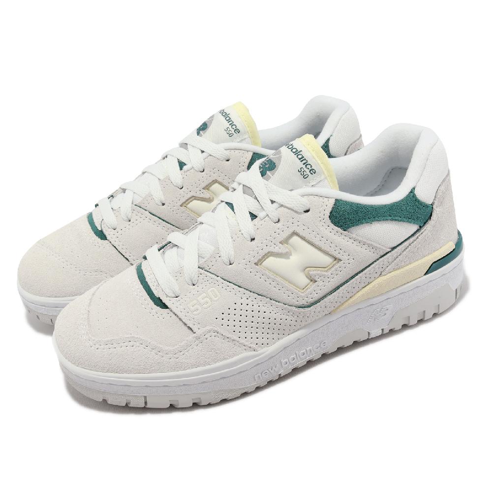 New Balance 紐巴倫 休閒鞋 550 女鞋 米白 綠 麂皮 復古 經典 低筒 皮革 NB BBW550AA-B