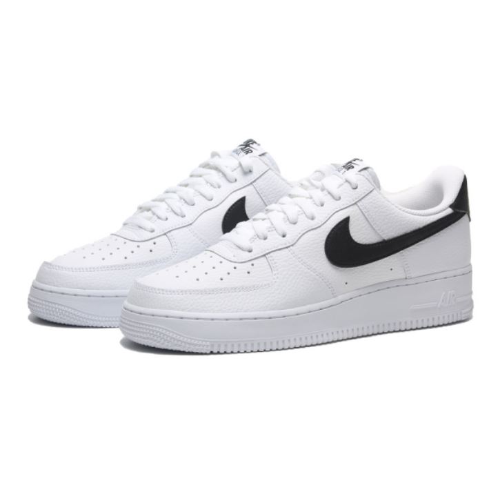 NIKE 耐吉 NIKE 休閒鞋 FORCE 1 全白黑勾 荔枝皮 情侶 男女 CT2302-100