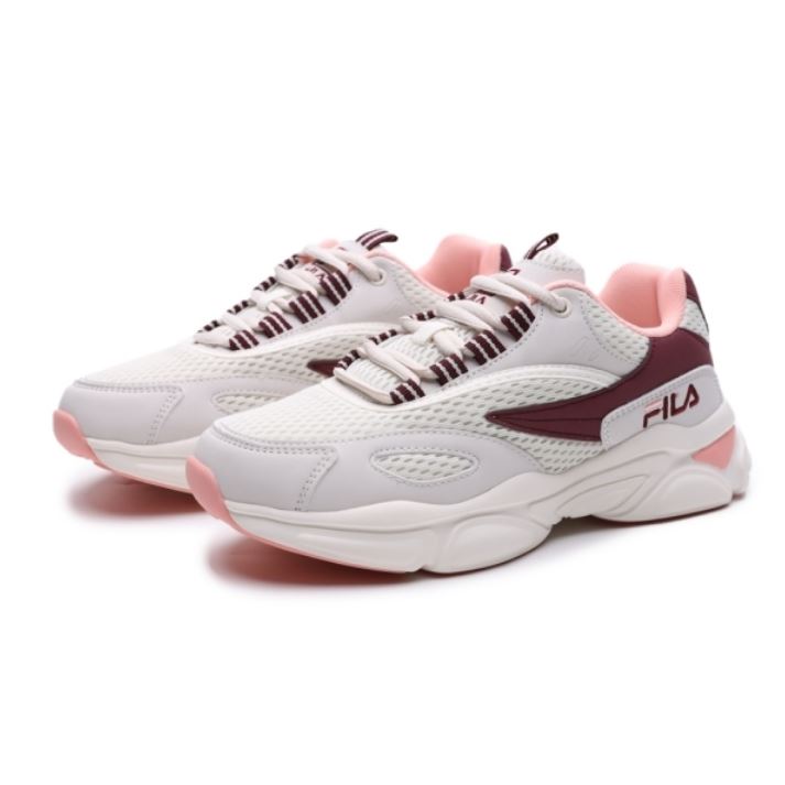 Fila FILA 休閒鞋 FLAMENCO 米白 酒紅 復古 運動 老爹鞋 女 5J908X121
