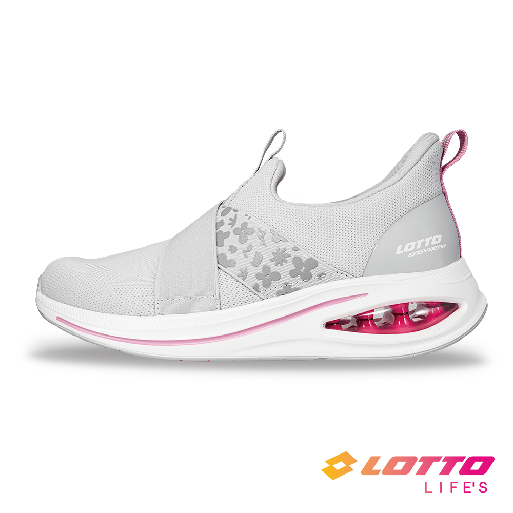 LOTTO 樂得 【LOTTO 義大利】女 易即穿氣墊健走鞋 (灰)