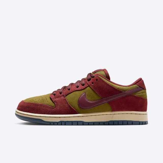 NIKE 耐吉 Nike 耐吉 SB Dunk Low Pro [HQ1625-600] 男 滑板鞋 運動休閒鞋 麂皮 酒紅 抹茶綠