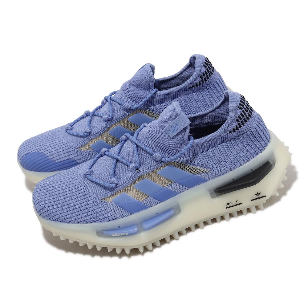 adidas 愛迪達 休閒鞋 NMD_S1 W 女鞋 藍 白 襪套 BOOST 緩震 針織鞋面 HQ4468