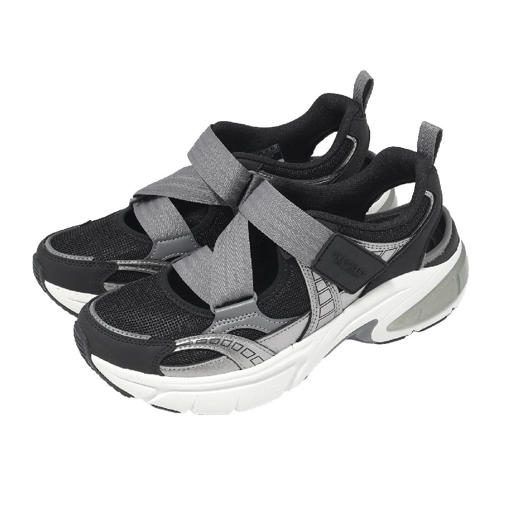 SKECHERS 斯凱奇 休閒鞋 Shadow 女鞋 黑 灰 瑪莉珍鞋 緩衝 支撐 魔鬼氈 177387BLK