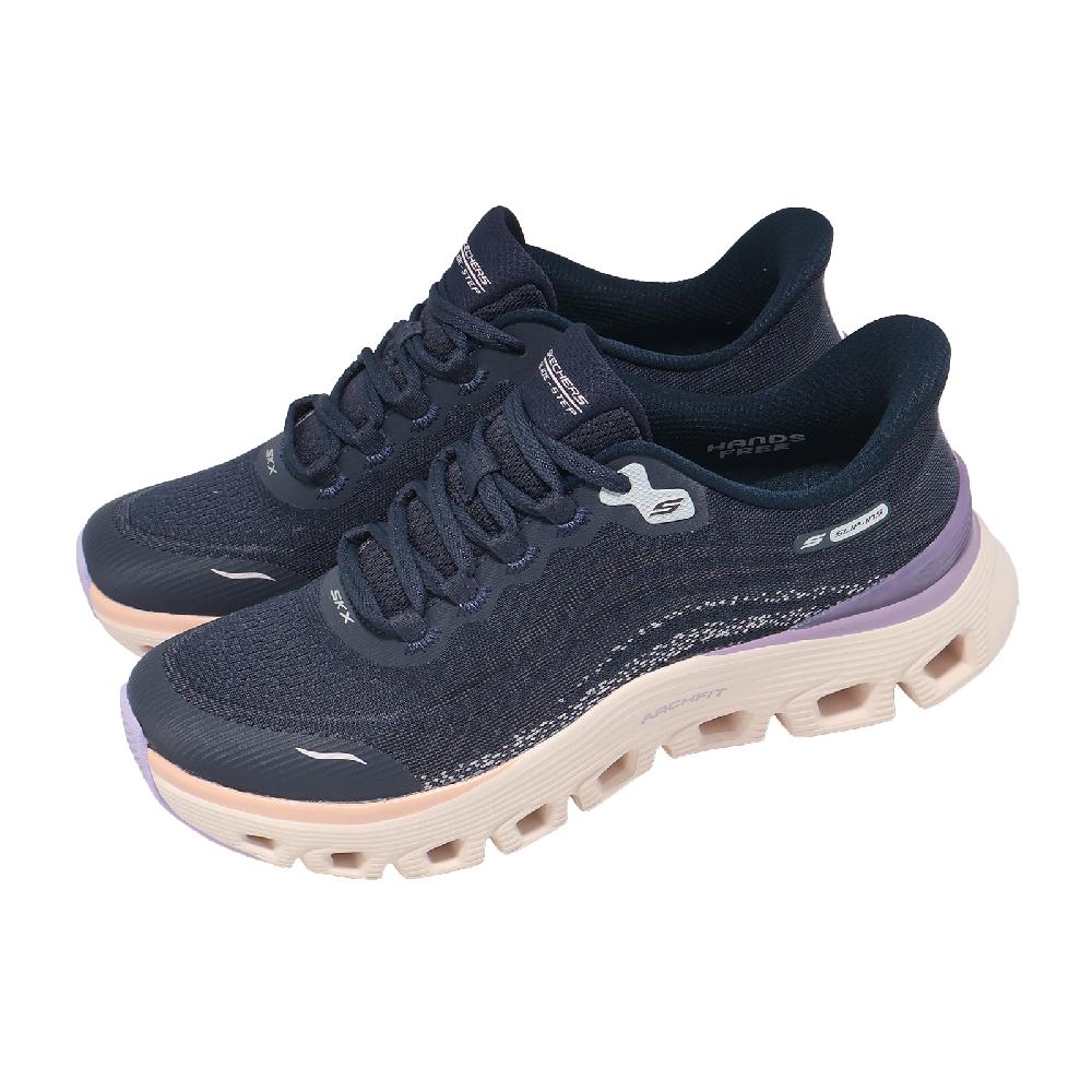 SKECHERS 斯凱奇 休閒鞋 Arch Fit Glide Slip-Ins 女鞋 藍 粉紅 支撐 150760NVMT
