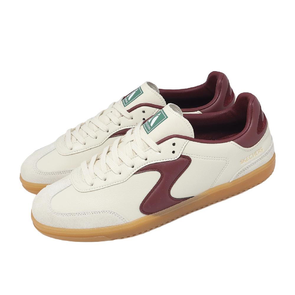 SKECHERS 斯凱奇 休閒鞋 Hotshot 寬楦 男鞋 米白 酒紅 膠底 復古 德訓鞋 254150WNTBG