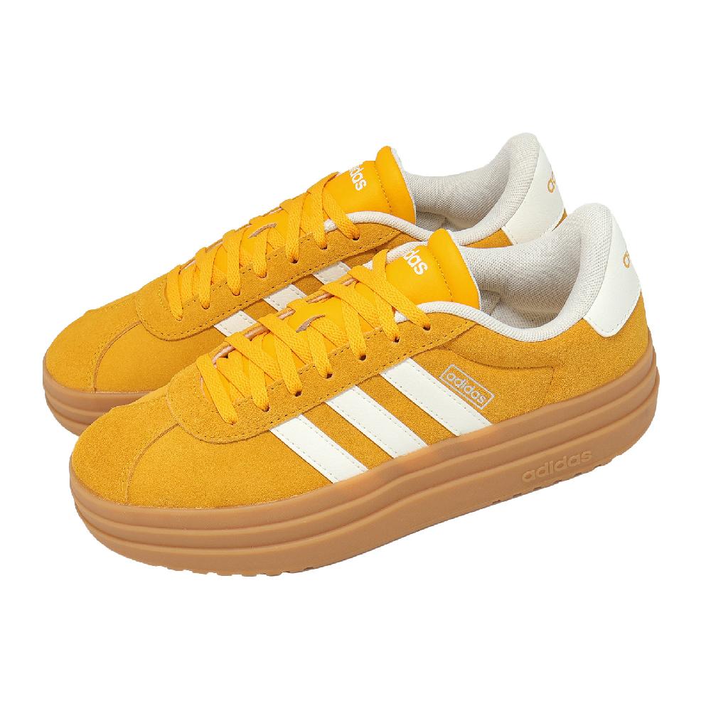 adidas 愛迪達 休閒鞋 VL Court Bold 女鞋 黃 白 膠底 麂皮 厚底 增高 KJ6854