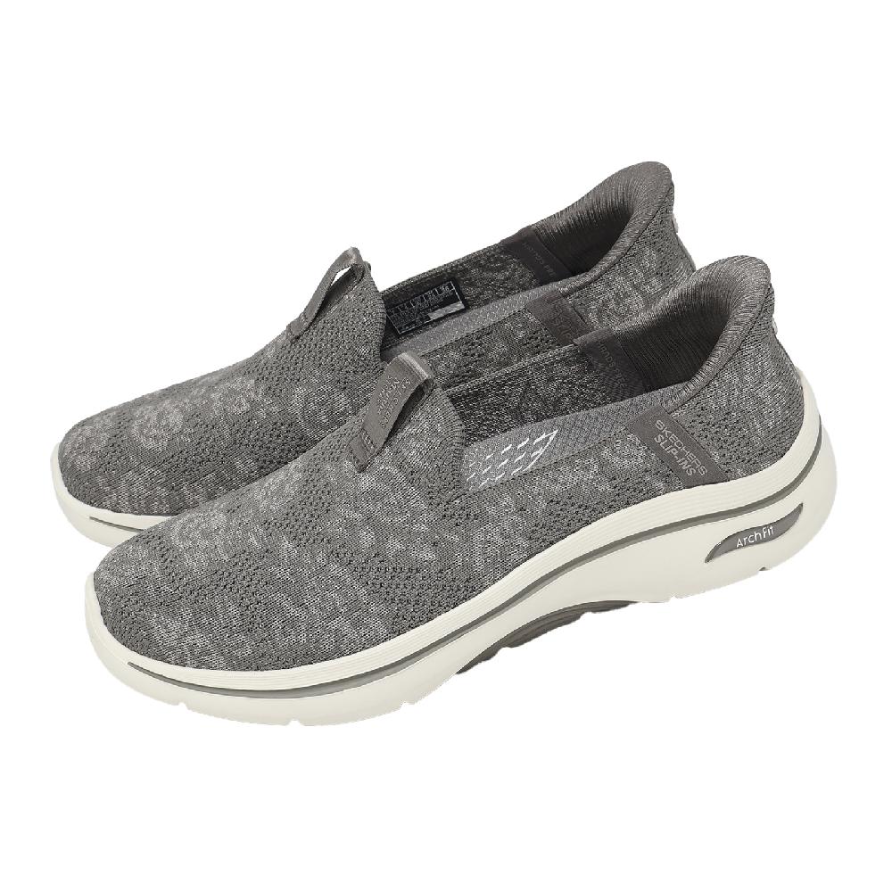 SKECHERS 斯凱奇 懶人鞋 Go Walk Arch Fit 2.0 Slip-Ins 女鞋 灰 針織 瞬穿科技 125338DKTP