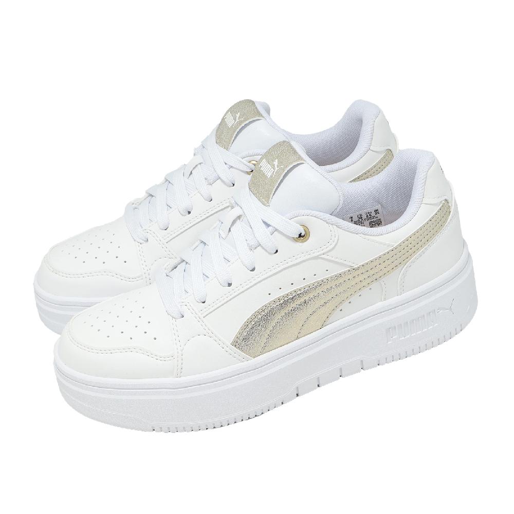 PUMA 彪馬 休閒鞋 Rebound Femme Low Metallic 女鞋 厚底增高 白 406063-01