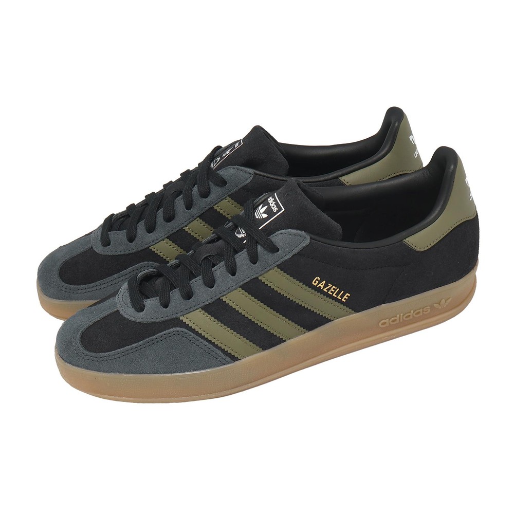 adidas 愛迪達 休閒鞋 Gazelle Indoor 男鞋 德訓鞋 黑 灰 綠 復古 麂皮 JQ8399
