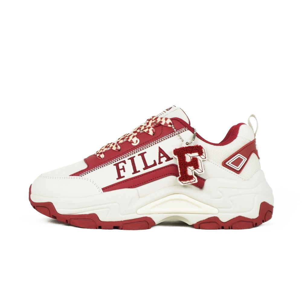 Fila FILA 休閒鞋 ACADEMIC 米紅 厚底 增高 皮革 老爹鞋 女 5J939Y122