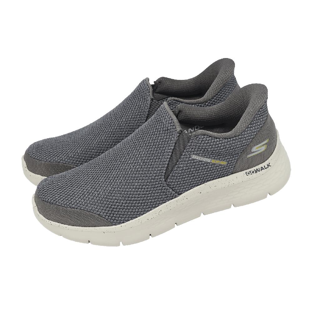 SKECHERS 斯凱奇 休閒鞋 Go Walk Flex Slip-Ins 男鞋 灰 緩衝 健走鞋 216333CHAR