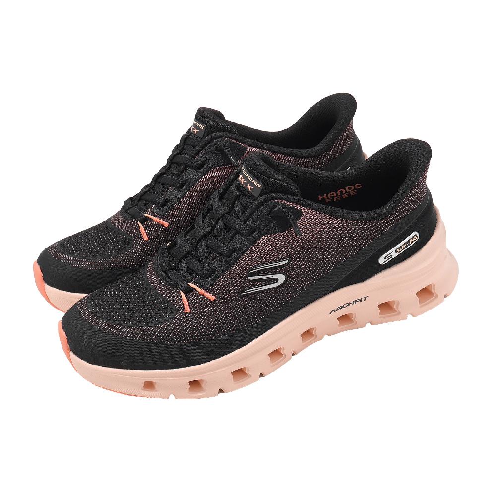 SKECHERS 斯凱奇 休閒鞋 Arch Fit Glide Slip-Ins 女鞋 寬楦 黑 粉 150730WBKCL