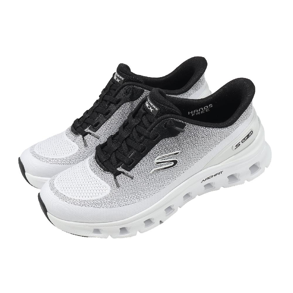 SKECHERS 斯凱奇 休閒鞋 Arch Fit Glide Slip-Ins 女鞋 超寬楦 白 支撐 150730WWBK