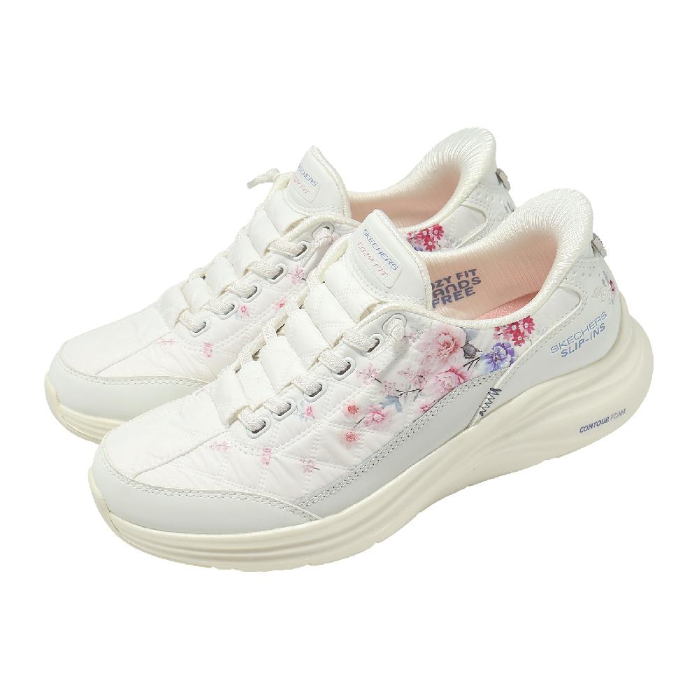 SKECHERS 斯凱奇 休閒鞋 Contour Foam Slip-Ins 女鞋 粉紅 白 運動鞋 150843WHT