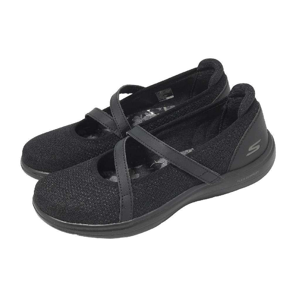 SKECHERS 斯凱奇 休閒鞋 On-The-Go Flex Radiant 女鞋 黑 瑪莉珍鞋 黏扣帶 138530BBK