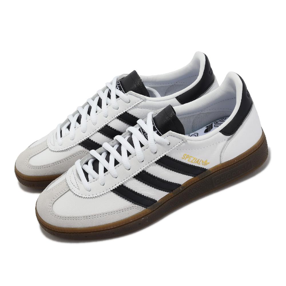 adidas 愛迪達 休閒鞋 Handball Spezial 男鞋 白 黑 復古 皮革 三葉草 膠底 IE3403