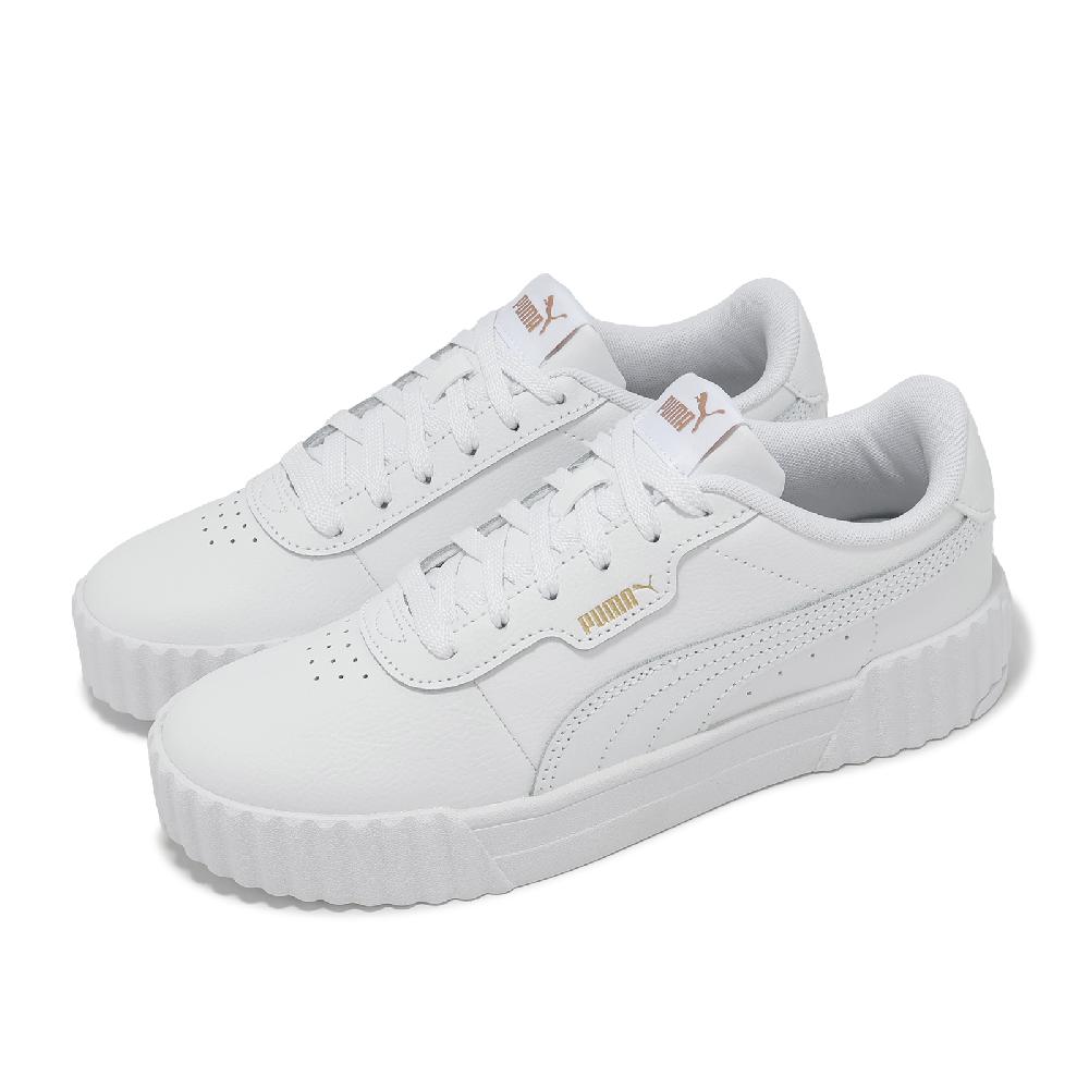 PUMA 彪馬 休閒鞋 Carina 3.0 女鞋 白 皮革 復古 緩衝 餅乾鞋 小白鞋 400365-01