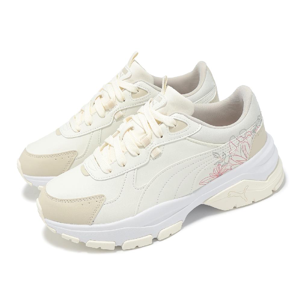 PUMA 彪馬 休閒鞋 Cassia Via Graphic 女鞋 米白 厚底 增高 皮革 花卉 老爹鞋 403867-02