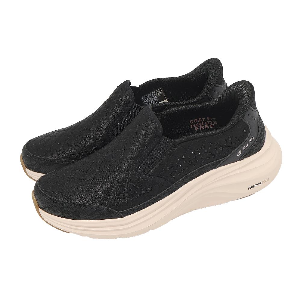 SKECHERS 斯凱奇 休閒鞋 Contour Foam Slip-Ins 女鞋 黑 水鑽 懶人鞋 150921BKRG