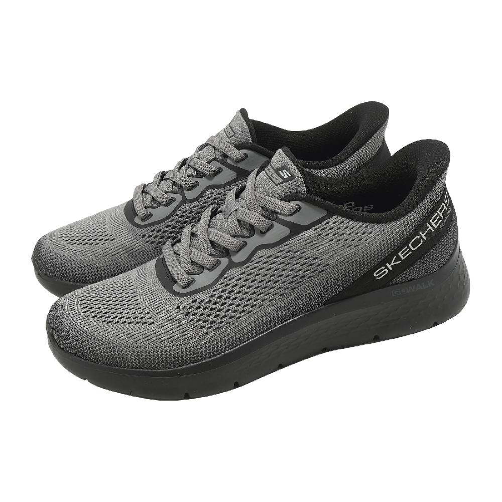 SKECHERS 斯凱奇 健走鞋 Go Walk Flex Slip-Ins 男鞋 灰 緩震 休閒鞋 216921DKGY