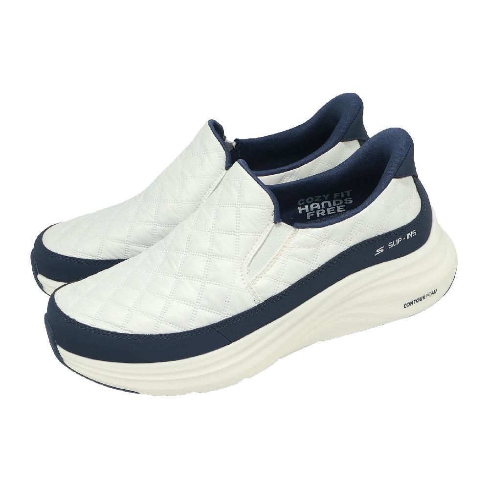 SKECHERS 斯凱奇 休閒鞋 Contour Foam Slip-Ins 寬楦 男鞋 白 無鞋帶 232620WWNV