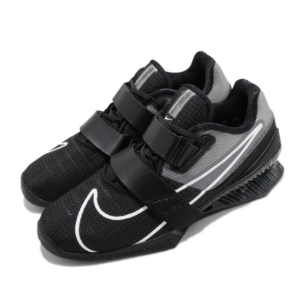 NIKE 耐吉訓練鞋Romaleos 4 男鞋黑金皮革魔鬼氈舉重健身鍛鍊運動鞋